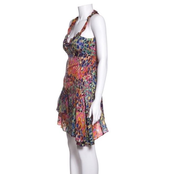 Nanette Lepore Multicolor Silk Raindrop Sleeveless Dress โ Size 2 - Picture 3 of 5